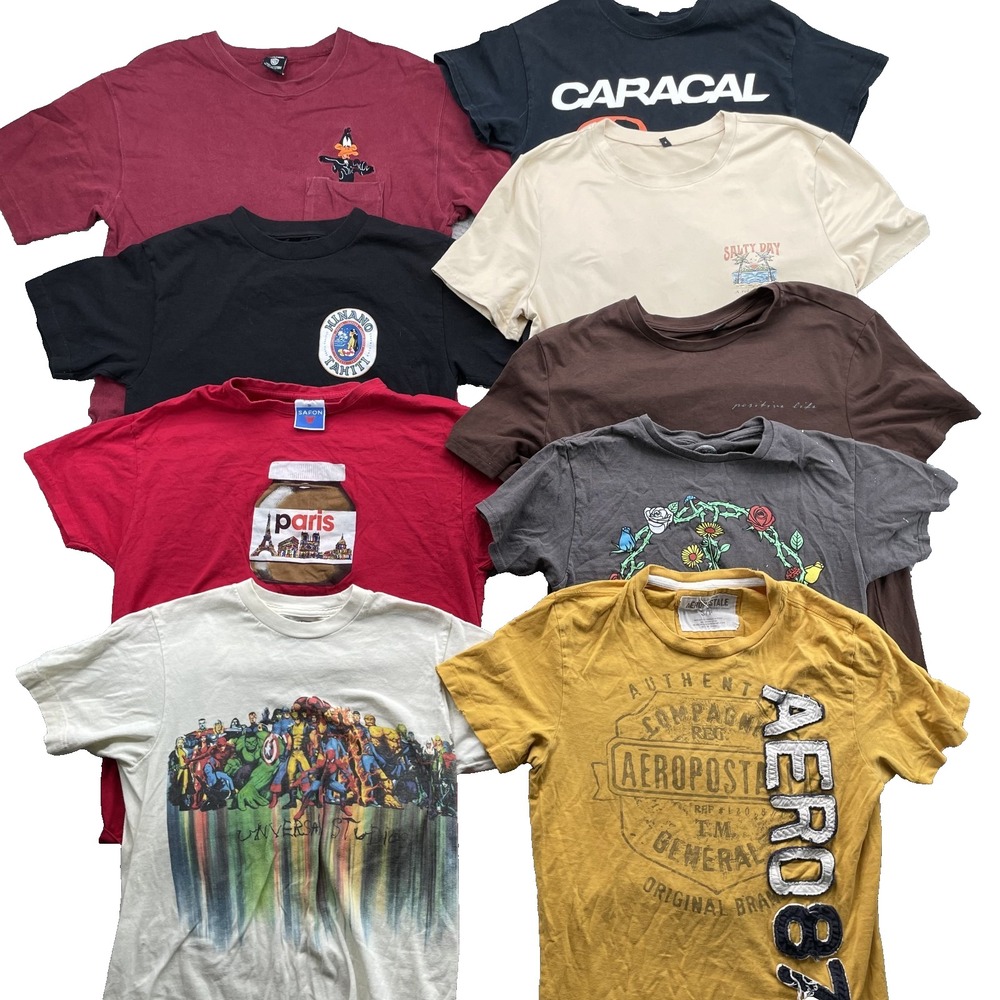 T Shirt Lot of 7 Men's Small Marvel Skate Surf Outdoor Western Y2k Looney Tunes
